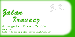 zalan kravecz business card